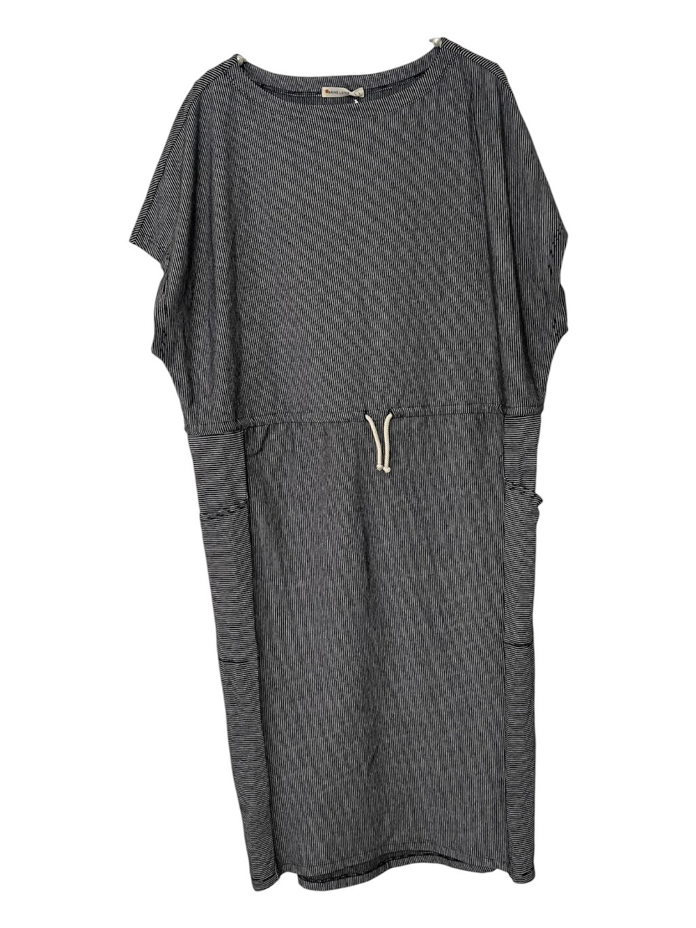 NWT Marine Layer Lola Cocoon Striped Drawstring Waist Tunic Dress Size Largr